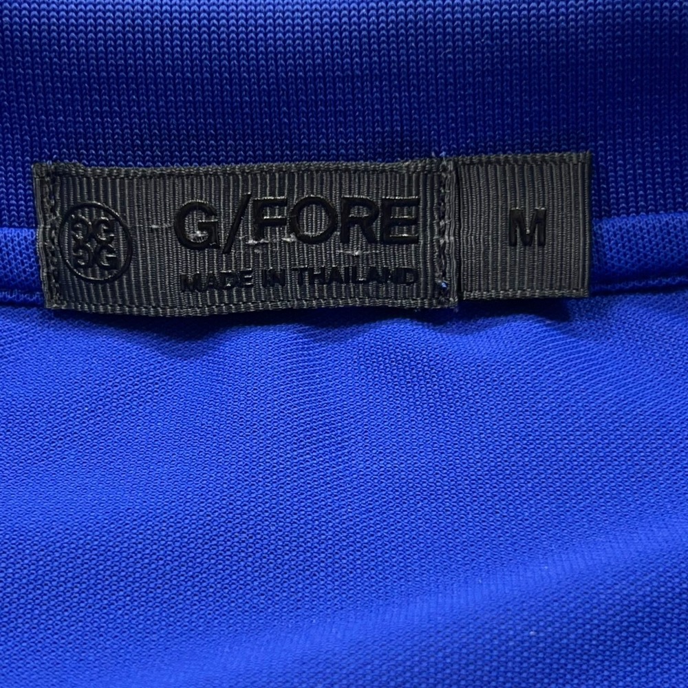 G/FORE Polo Shirt Men's Medium Blue Skull & Tees Tech Performance Golf *Logo* - Picture 7 of 9